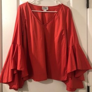 Olivia Culpo Bell Sleeve Top